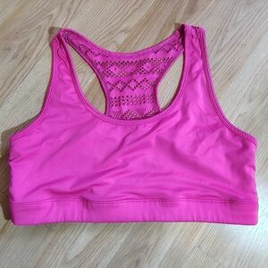 Zyia Pink Lace Racerback Sports Bra